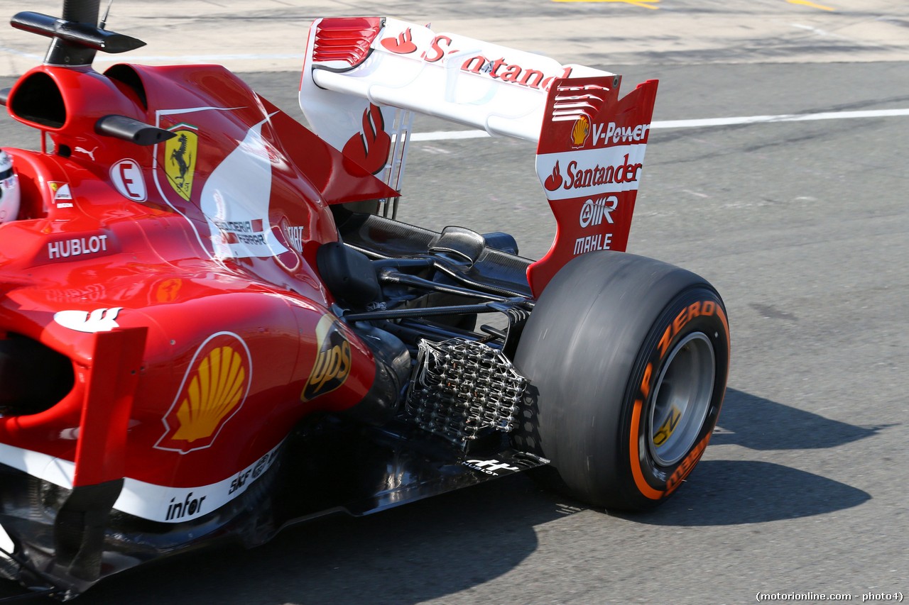 Davide Rigon (ITA) Ferrari F2012 Test Driver running sensor equipment at the exhaust.

