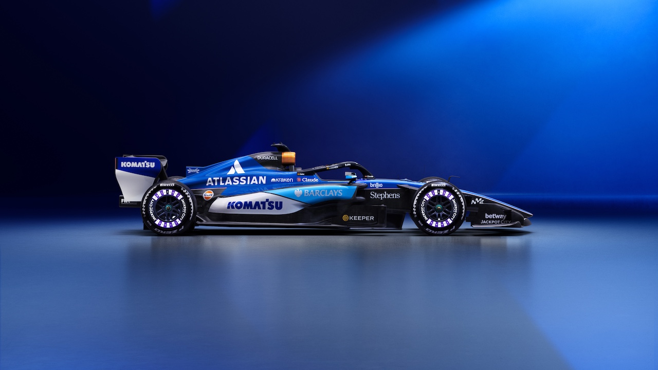 WANTAGE, ENGLAND - FEBRUARY 03: The Williams FW48 Mercedes during the Atlassian Williams F1 Team Launch on February 03, 2026 in Wantage, England.  (Photo by Atlassian Williams F1 Team)