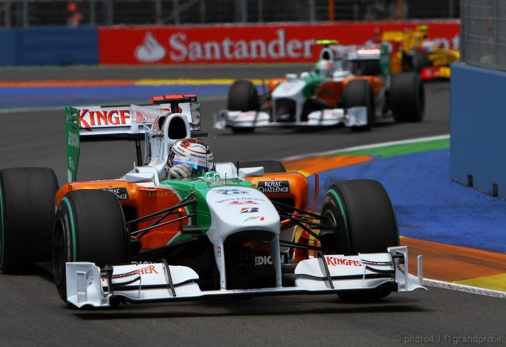 Force India: un buon sesto posto a Valencia per Sutil
