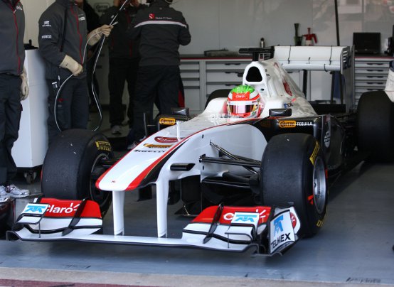 Sauber: Giornata produttiva per Sergio Perez a Valencia