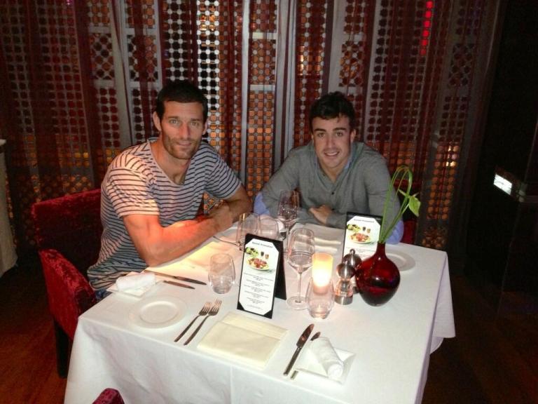 Alonso e la foto su Twitter con Webber