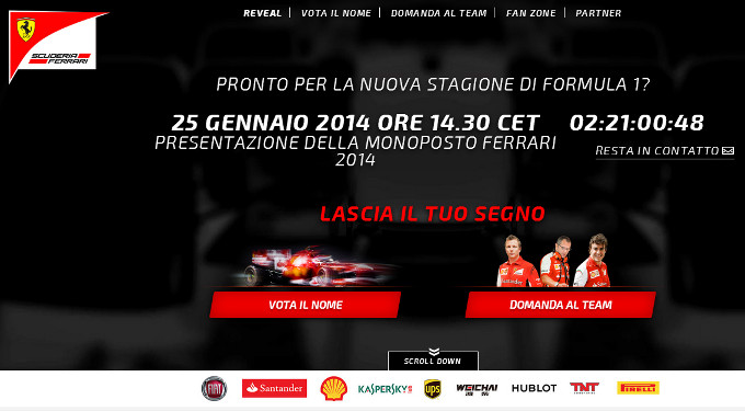 Nuova Ferrari F1: venerdì il nome, sabato le prime foto