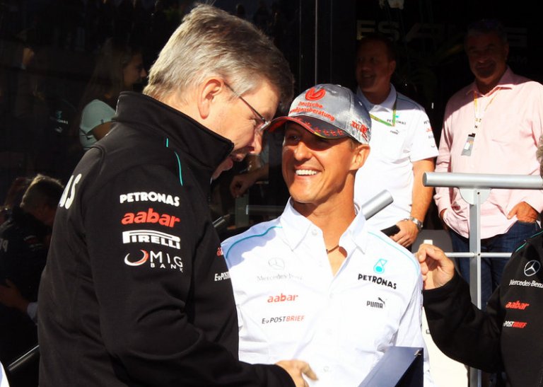 Brawn: “Se la Mercedes vince è anche merito di Schumacher”