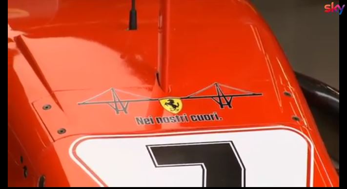 “Nei nostri cuori” è la dedica della Ferrari per le vittime di Genova