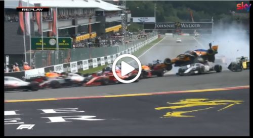 F1 | GP Belgio, le immagini del maxi incidente in partenza tra Hulkenberg e Alonso [VIDEO]