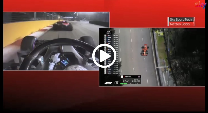 F1 | GP Singapore, rischio tamponamento per Hamilton e Vettel nelle FP2 di Marina Bay [VIDEO]