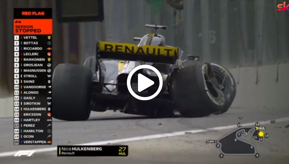 F1 | GP Brasile, Hulkenberg contro le barriere nelle FP2 [VIDEO]