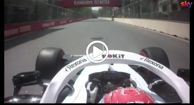 Formula 1 | FP1 Baku, le immagini del contatto di Russell con il tombino [VIDEO]