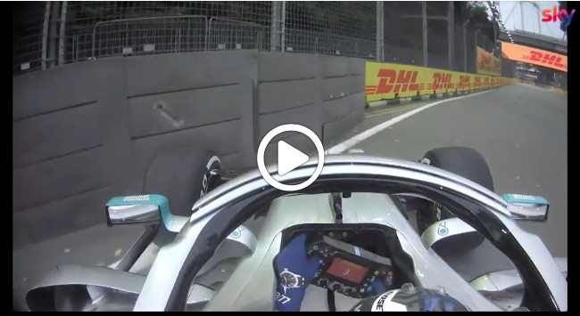 F1 | GP Singapore, Bottas a muro nelle FP1 di Marina Bay [VIDEO]