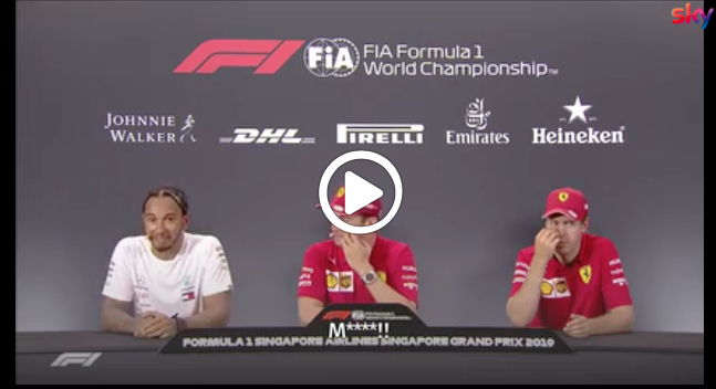 Formula 1 | GP Singapore, Hamilton scherza con Leclerc: “Tre pole di fila? Merda” [VIDEO]