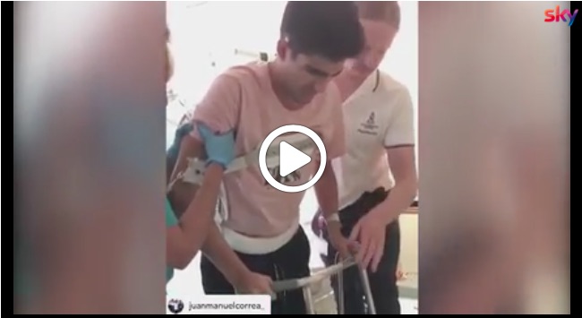 F2 | Correa, migliorano le sue condizioni in ospedale: primi passi dopo l’intervento alle gambe [VIDEO]