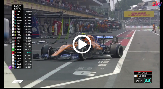 Formula 1 | McLaren, disastro Norris ai box: lascia la piazzola con la gomma non avvitata [VIDEO]