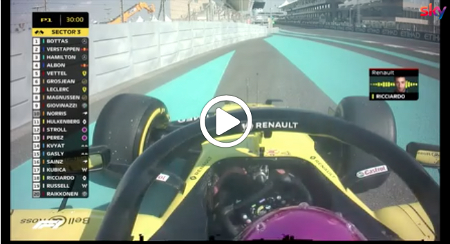 F1 | GP Abu Dhabi, rottura per Ricciardo nelle FP1 di Yas Marina [VIDEO]