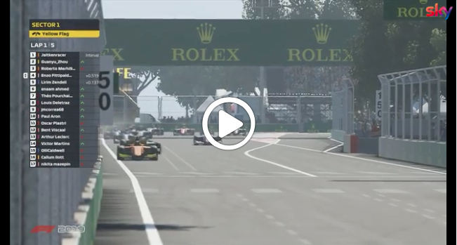 F2 | Virtual Race Baku, la partenza della gara Sprint in Azerbaijan [VIDEO]
