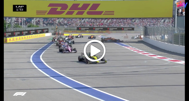 F1 | GP Russia, caos al via: il primo giro della gara di Sochi [VIDEO]