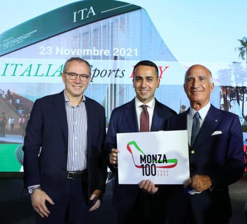 Monza, das Logo zum 100-jährigen Jubiläum des Autodromo präsentiert