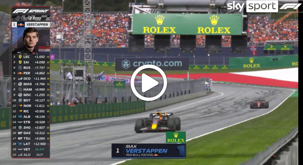 F1 | Verstappen vince la “Sprint” in Austria: l’ultimo giro [VIDEO]