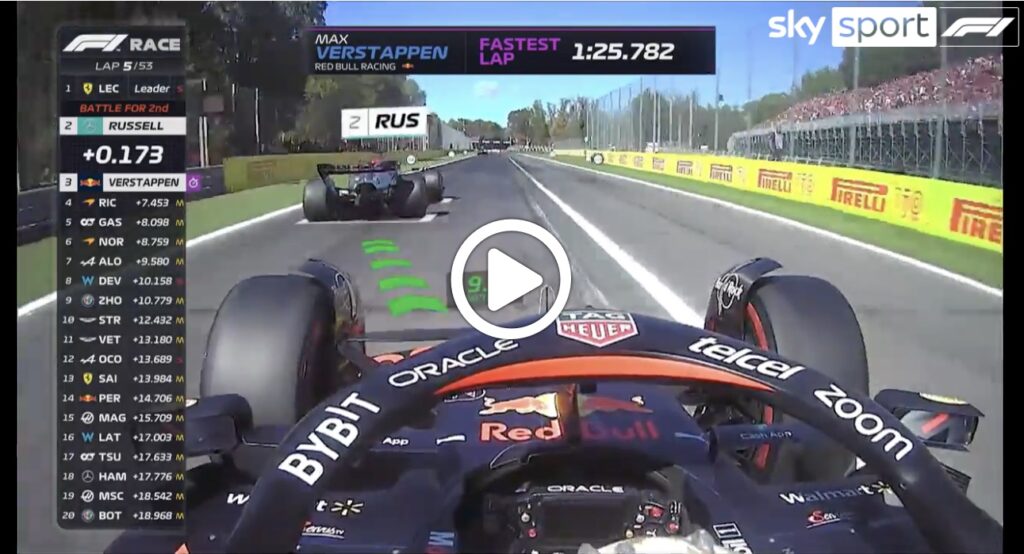 F1 | Verstappen e la rimonta “record” a Monza: il sorpasso ai danni di Russell [VIDEO]