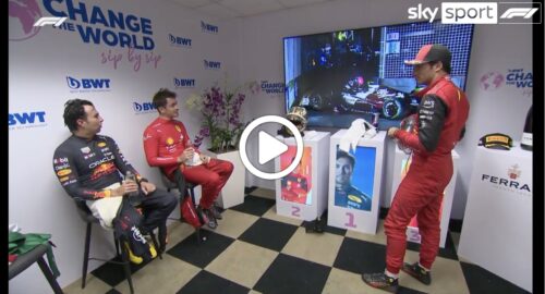 F1 | GP Singapore, la “chiacchierata” nel retropodio tra Perez, Leclerc e Sainz [VIDEO]