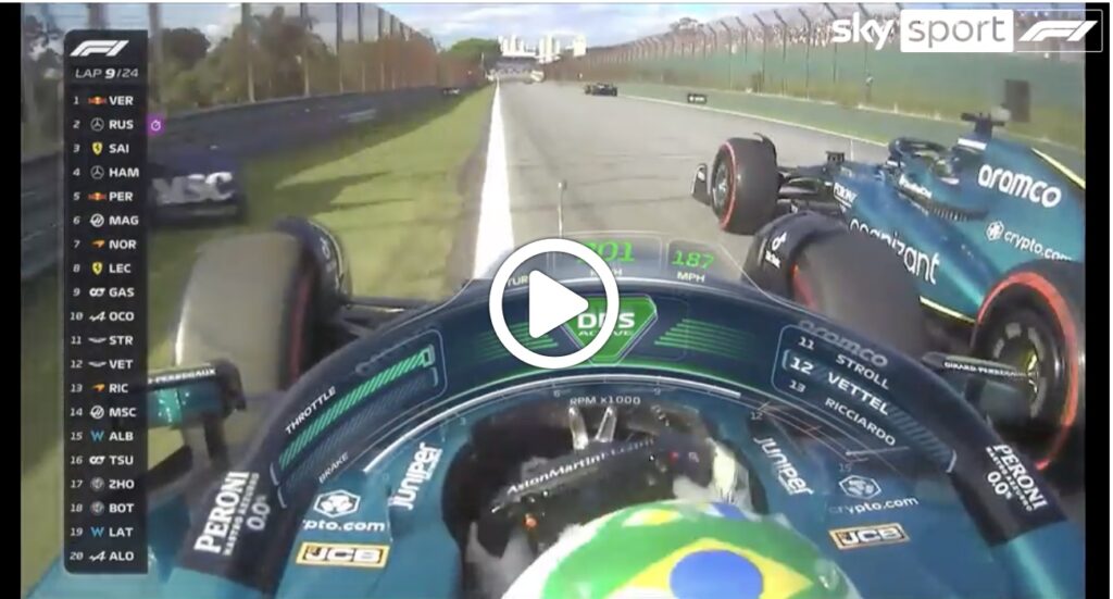 F1 | Stroll chiude Vettel “oltre il limite” e rischia il patatrac nella Sprint in Brasile [VIDEO]