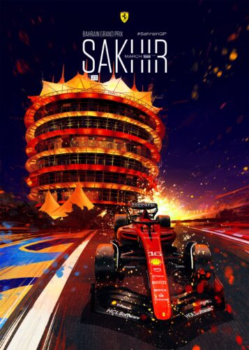 Ferrari, la locandina per il GP del Bahrain
