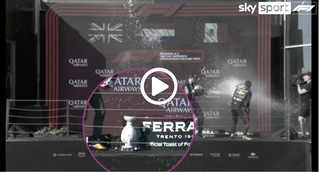 F1 | Norris manda in frantumi il trofeo di Verstappen in Ungheria: danno da 40 mila euro [VIDEO]