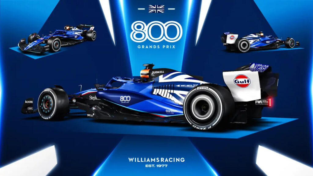 F1 | Williams, a Silverstone una livrea speciale per festeggiare gli 800 GP