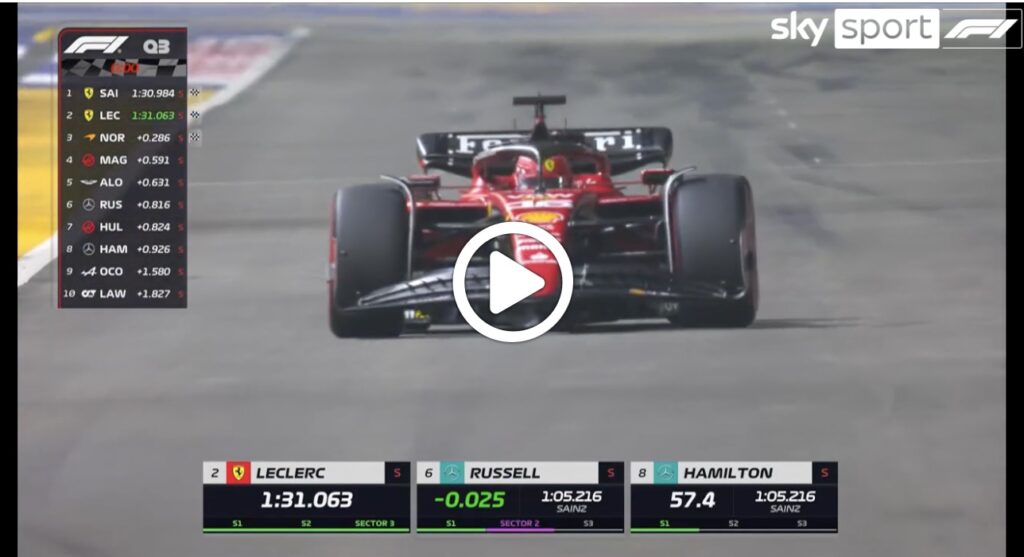 Formula 1 | Sainz in pole position a Singapore: i minuti conclusivi delle qualifiche [VIDEO]