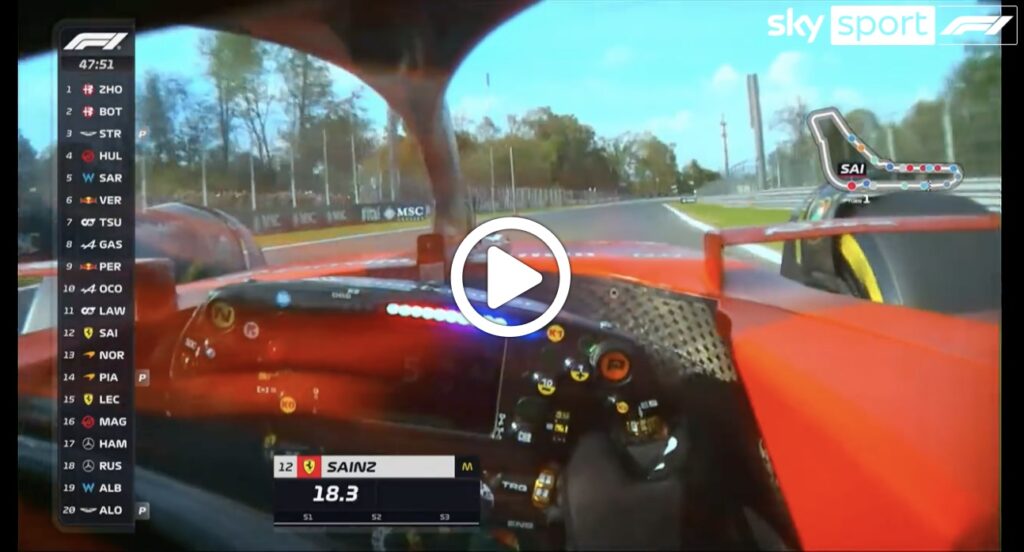 F1 | Ferrari, un giro a Monza con l’helmet camera di Sainz [VIDEO]