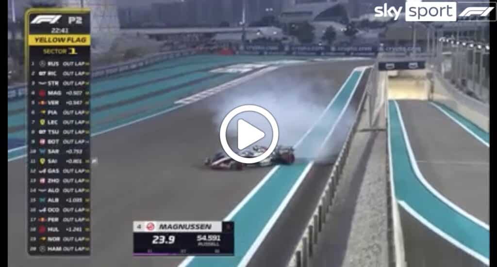 F1 | Haas, anche Hulkenberg a muro nelle libere 2 di Abu Dhabi [VIDEO]