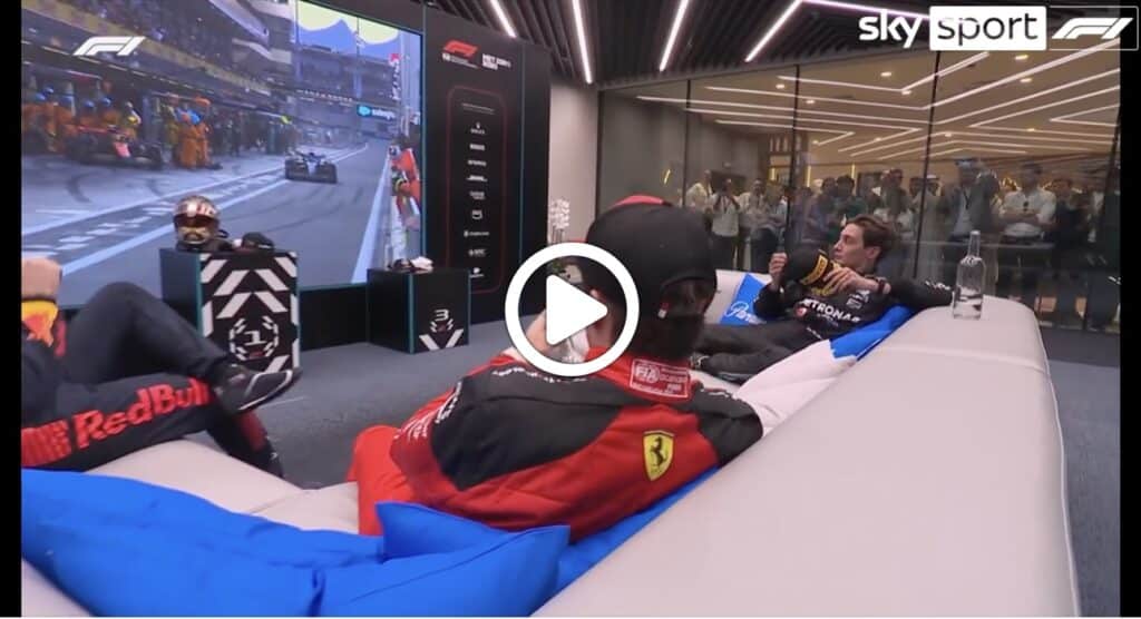 F1 | GP Abu Dhabi, il retropodio di Yas Marina con Verstappen, Leclerc e Russell [VIDEO]