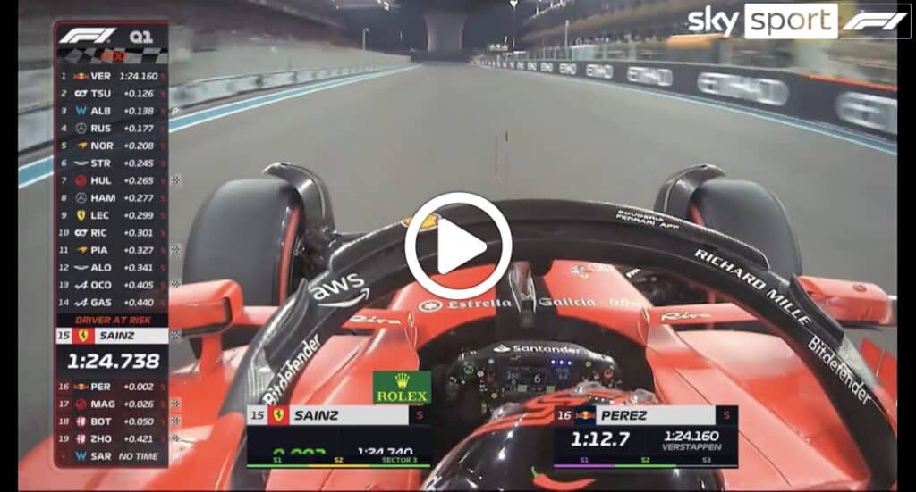 F1 | Sainz manca l’accesso alla Q2 di Abu Dhabi, il momento dell’eliminazione [VIDEO]
