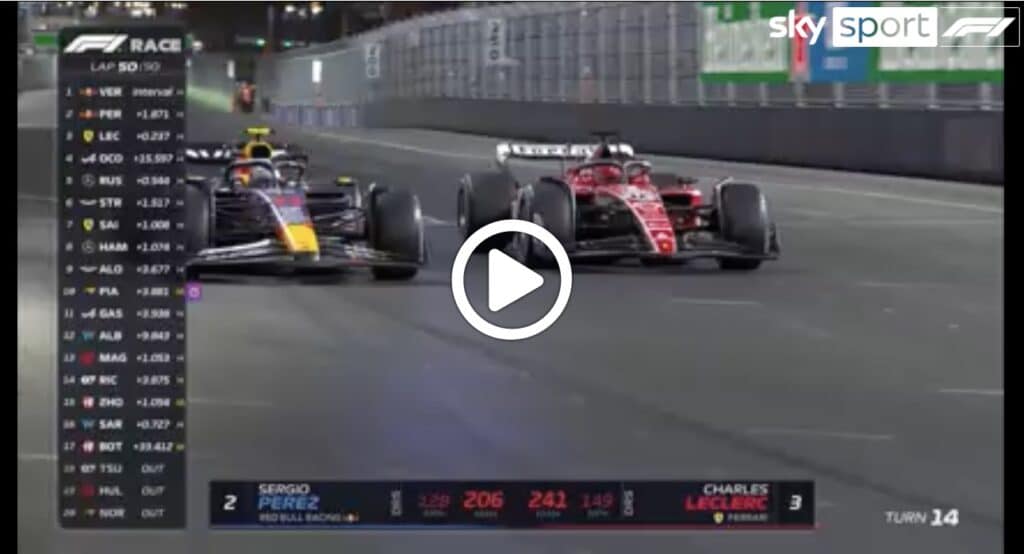 Formula 1 | Leclerc-Perez, la sfida sul finale per il secondo gradino del podio [VIDEO]
