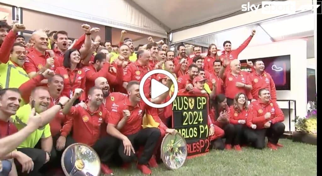 F1 | Ferrari, grande festa nel paddock dopo la doppietta in Australia [VIDEO]