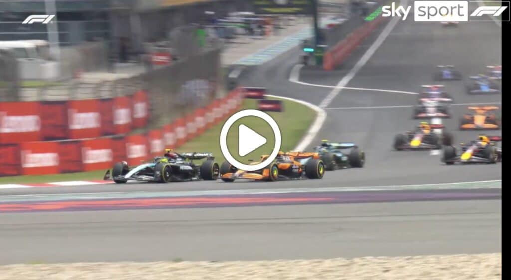 F1 | Hamilton beffa Norris al via: la partenza della Sprint in Cina [VIDEO]