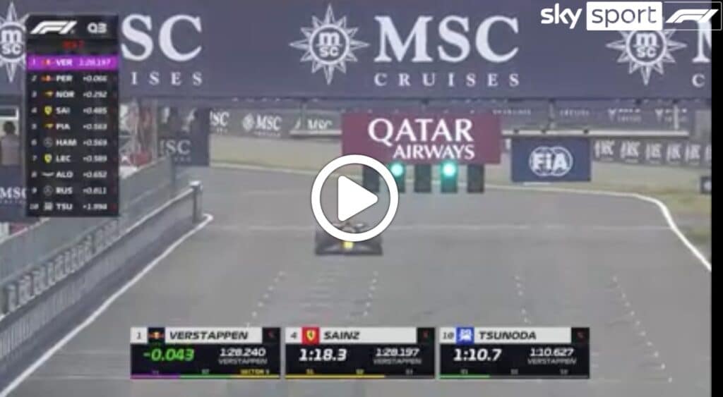 F1 | Verstappen detta legge a Suzuka: il momento della pole position in Giappone [VIDEO]