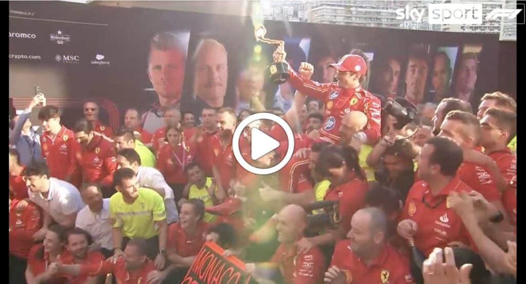 F1 | Ferrari, la festa a Monaco per la vittoria di Charles Leclerc [VIDEO]