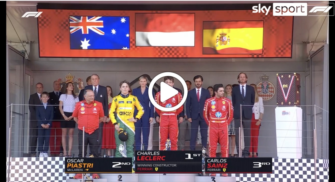 F1 | GP Monaco, l’inno nazionale monegasco risuona con quello italiano [VIDEO]
