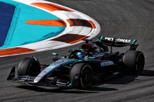 F1 | Mercedes en difficulté à Miami : Russell et Hamilton absents en Q2 en qualifications Sprint