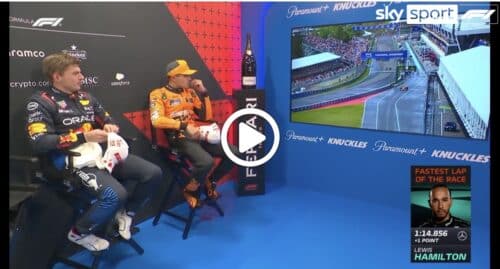 F1 | Chiacchiere da retropodio: le parole di Norris, Verstappen e Russell prima del podio in Canada [VIDEO]
