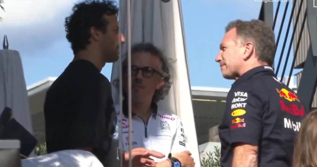 F1 | Ricciardo a colloquio con Horner e Mekies dopo Spa. Marko intanto scarica Perez