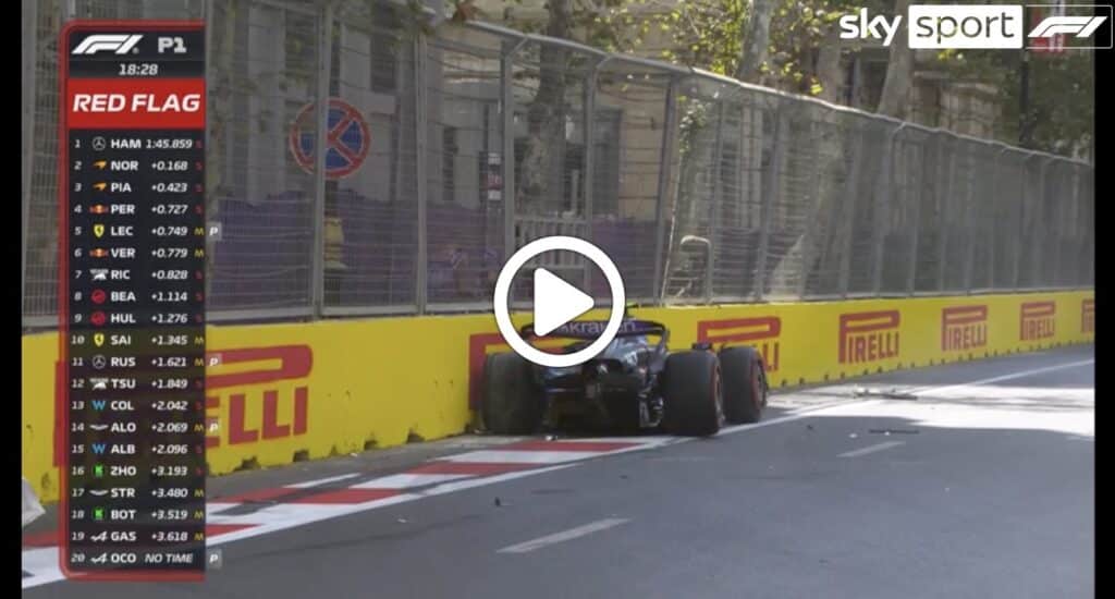 Formula 1 | Colapinto a muro nelle libere 1 di Baku: l’episodio [VIDEO]