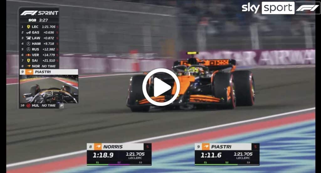 F1 | Norris e McLaren svettano nelle qualifiche Sprint in Qatar: gli highlights del venerdì [VIDEO]
