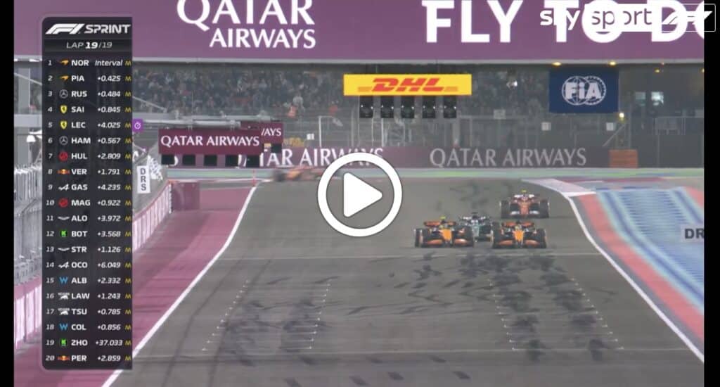F1 | GP Qatar, l’ultimo giro della Sprint: Norris si sdebita con Piastri e gli cede la vittoria [VIDEO]