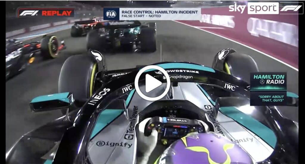 F1 | Hamilton incappa in una falsa partenza in Qatar: l’episodio [VIDEO]