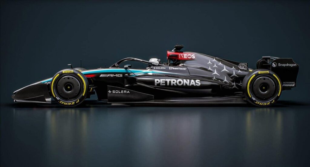 F1 Mercedes, a first look at the livery applied to the concept for