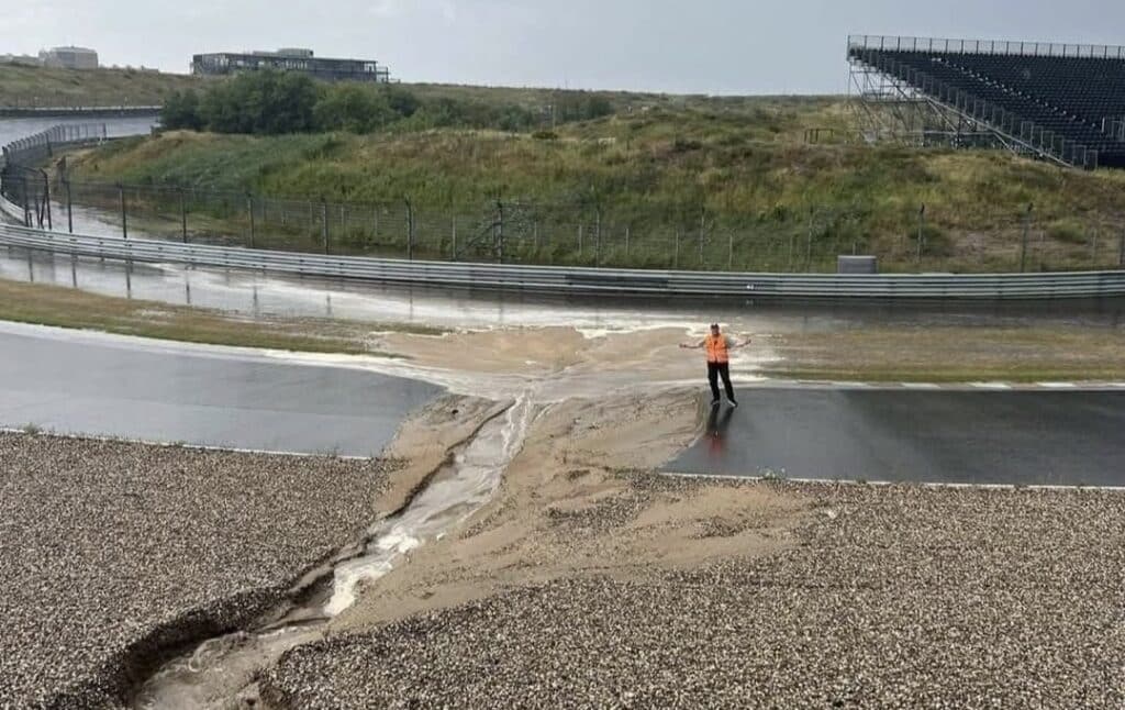 Formula 1 | La pista di Zandvoort danneggiata dopo un violento acquazzone