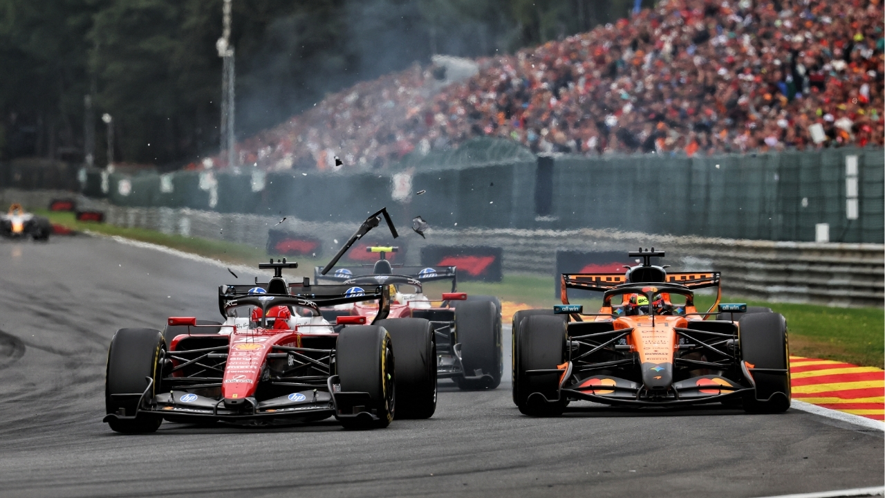 F1 GP Belgio | McLaren, Piastri ha perso tre decimi al giro dopo lo scontro con Leclerc