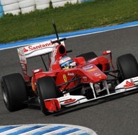 Ferrari F10 a Jerez: Tanti chilometri sull'asciutto per Alonso