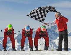 Sfida sulle nevi per i piloti Ferrari